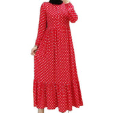 Polka Dot Ruffled High Waist Dress